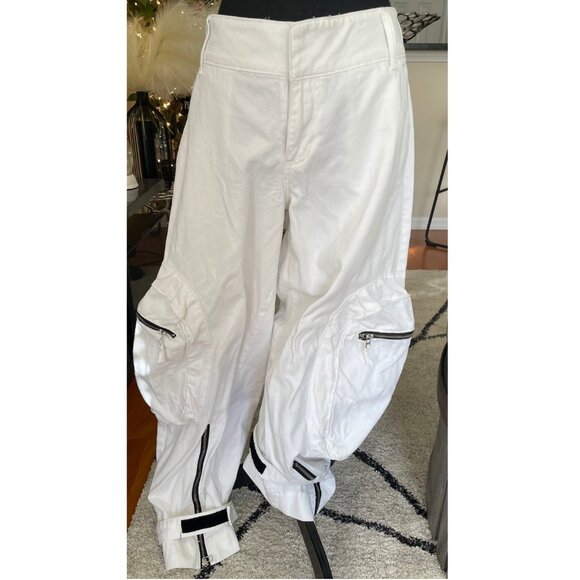 CALLING THE SHOTS NON STRETCH BAGGY CARGO WHITE JEANS SIZE 11 - Picture 4 of 5